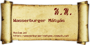Wasserburger Mátyás névjegykártya