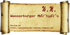 Wasserburger Mátyás névjegykártya